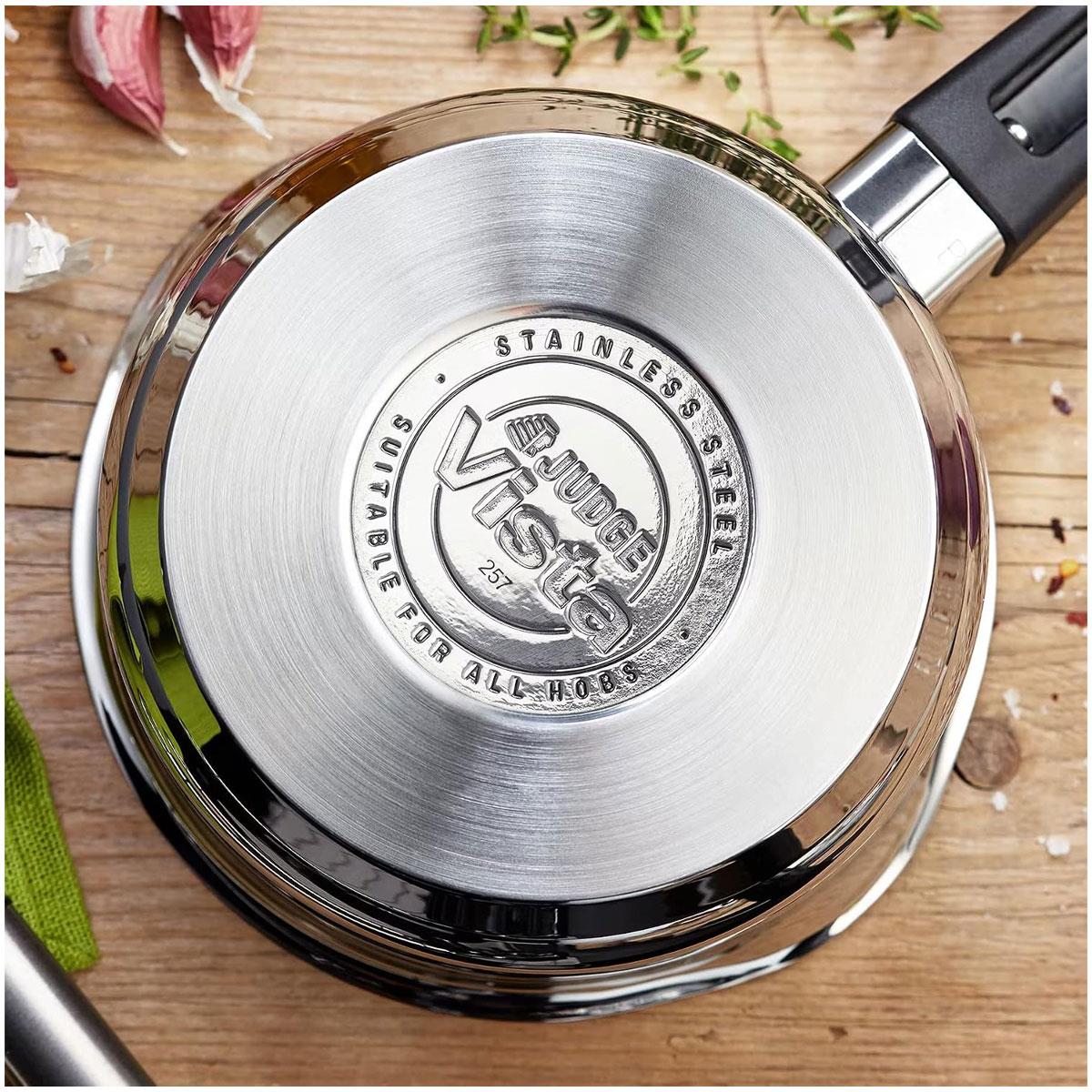 Judge Vista 5 Piece Stainless Steel Cookware Set 14cm Milk Pan 16/18/20cm Saucepans & 26cm Frying Pan Induction Ready - Image 7