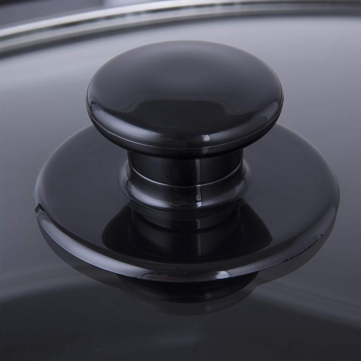 Swan Slow Cooker 6.5L 320W Stainless Steel Ceramic Inner Pot Glass Lid 3 Heat Settings Keep Warm Silver - Image 3