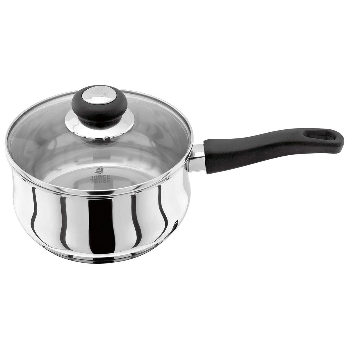 Judge Vista Stainless Steel Saucepan Set 14cm 16cm 18cm with Vented Glass Lids Induction Ready Oven Safe - Image 7