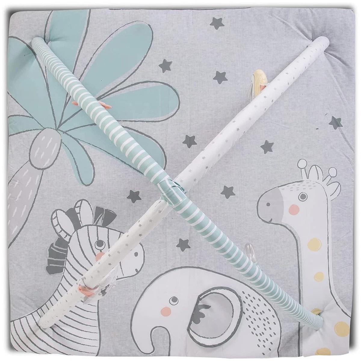 Red Kite Tree Tops Baby Play Gym Padded Floor Mat, Detachable Toy Arch, Teether & Sensory Activity Toys Grey - Image 3