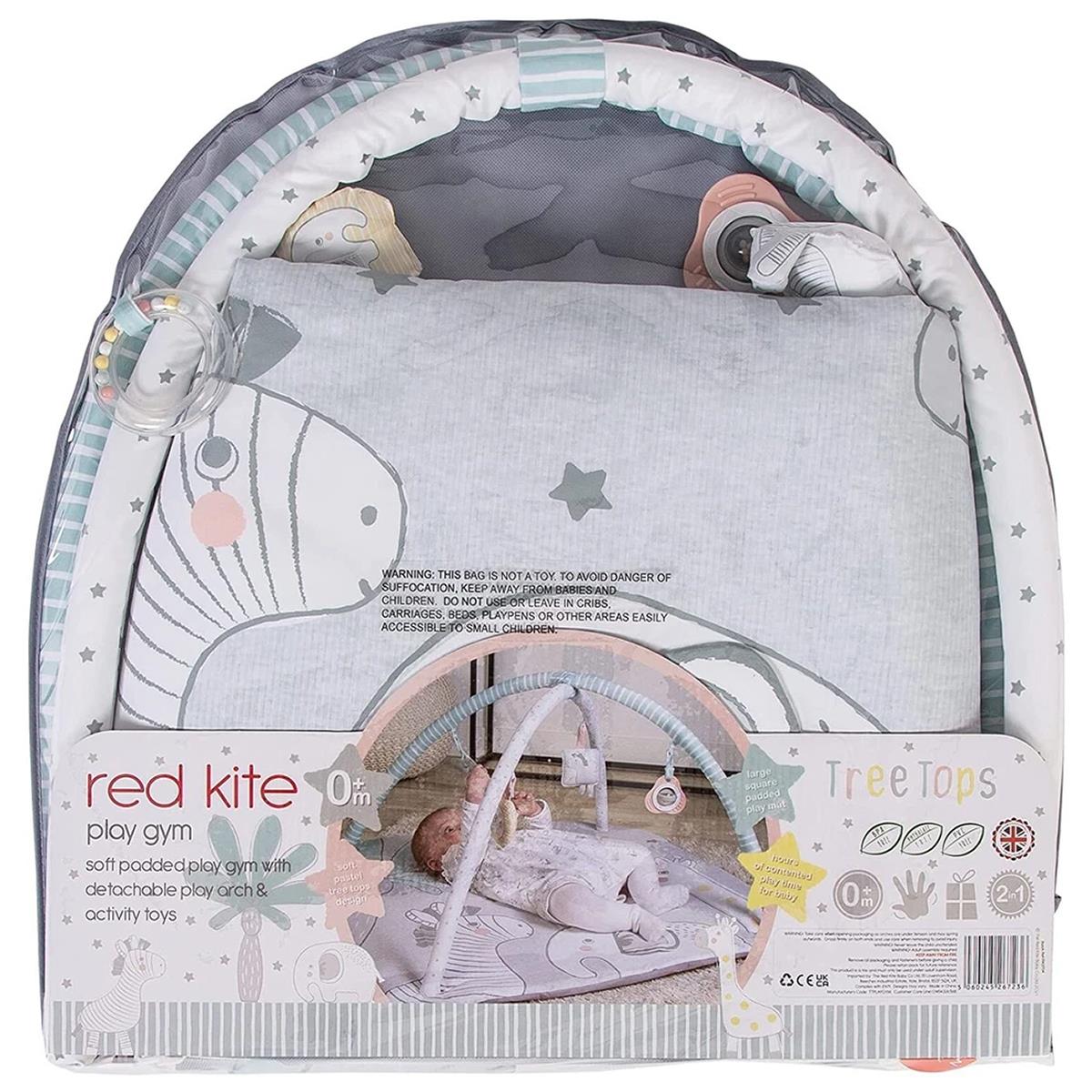 Red Kite Tree Tops Baby Play Gym Padded Floor Mat, Detachable Toy Arch, Teether & Sensory Activity Toys Grey - Image 7