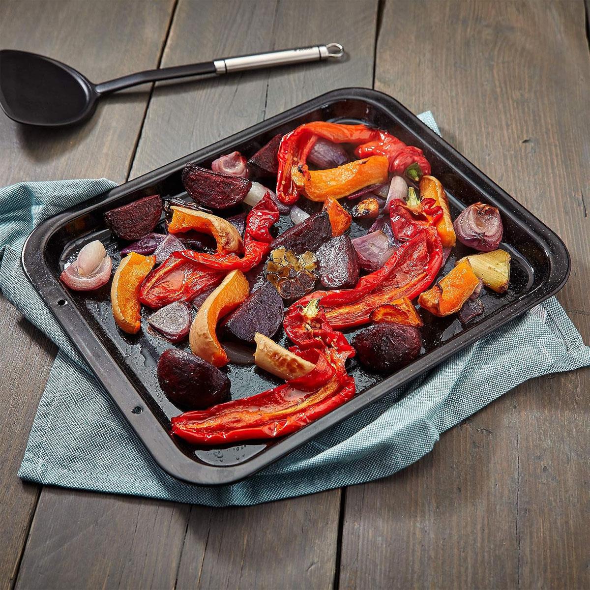 Judge Enamel Baking Tray 38 x 30 x 2 cm Carbon Steel Granite Black - Image 2