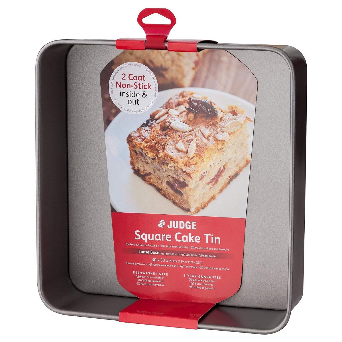 Judge Square Sandwich Cake Tin with Loose Base 0.6mm Carbon Steel 2-Coat Non-Stick Grey Oven Safe to 240°C - Image 4