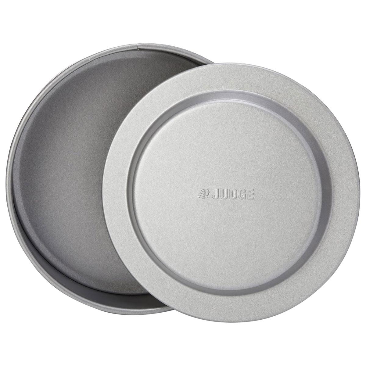 Judge Bakeware Round Flan Sandwich Tin Non-Stick Carbon Steel Loose Base Grey 20cm x 4cm