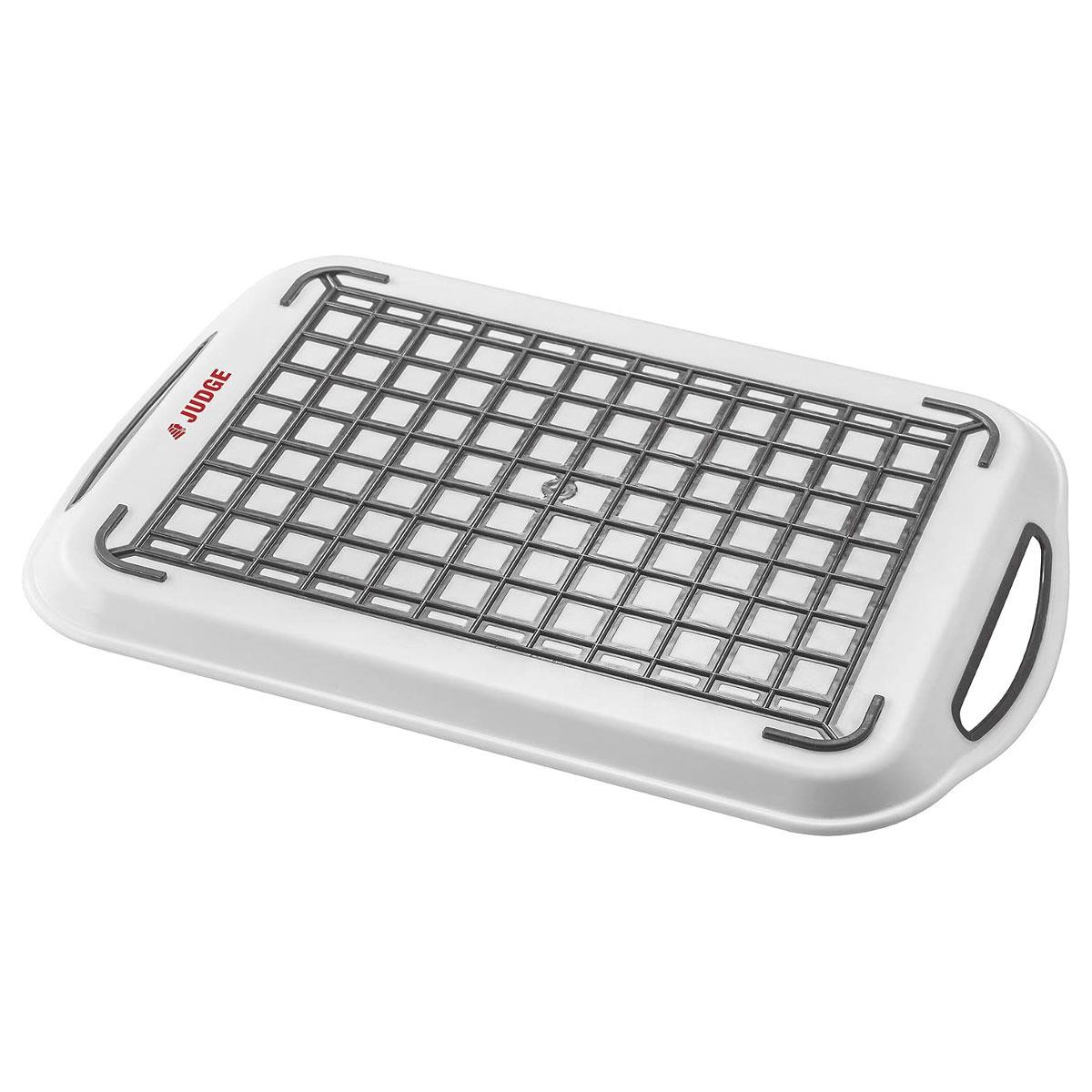 Judge Non Slip Kitchen Serving Tray Rectangular Plastic White 45 x 32cm - Image 2