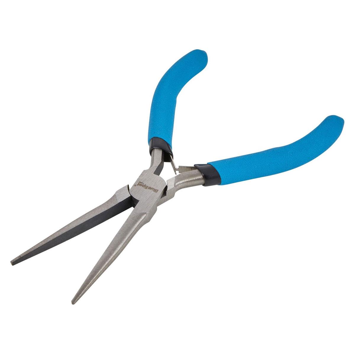 Blue Spot Tools Mini Needle Nose Pliers Soft Grip Carbon Steel Auto-Opening Jaws Blue 115mm - Image 2