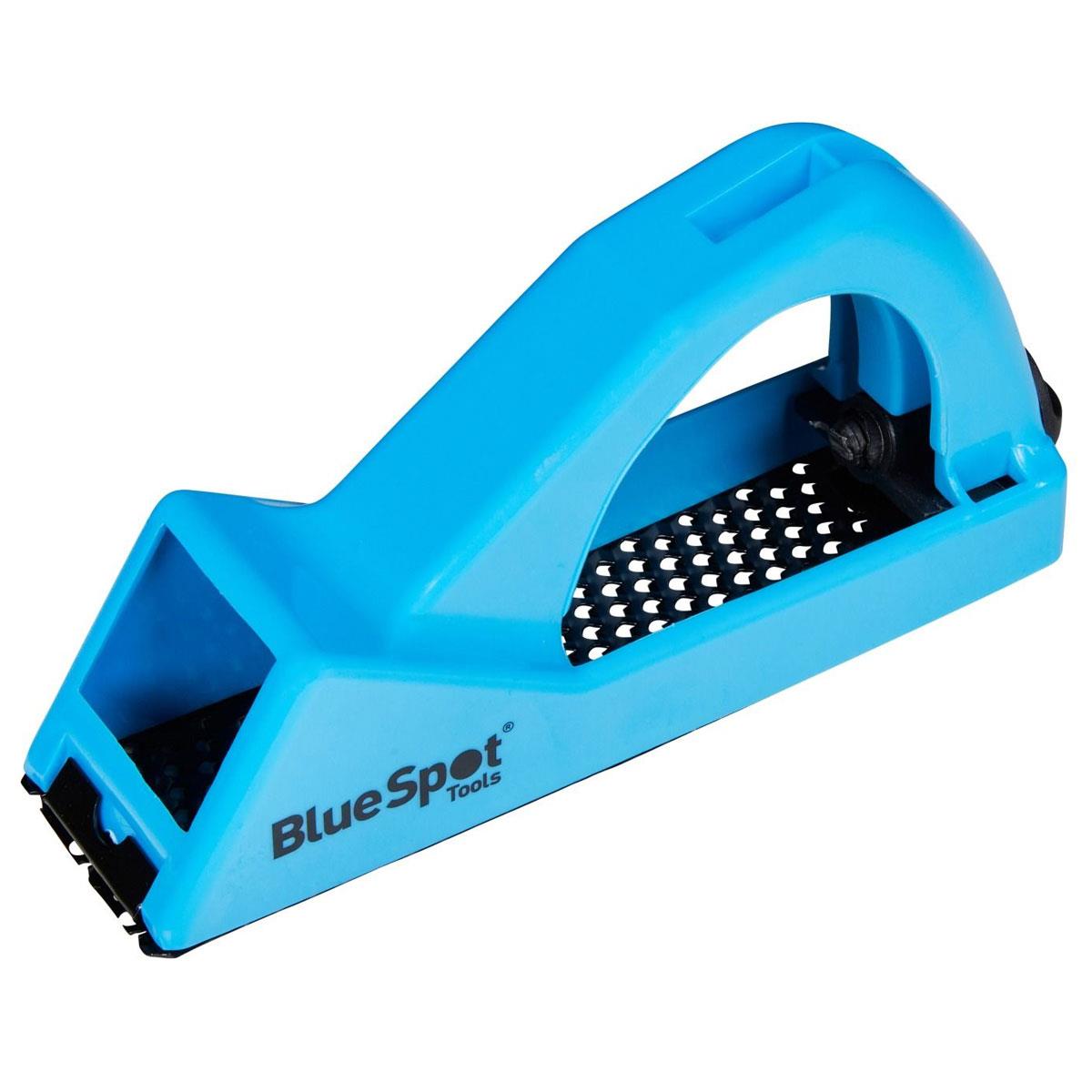 Blue Spot Tools Rasp Block Plane 145mm (5.7 Inch) Heavy Duty ABS Plastic Removable Metal Rasp Blade Blue