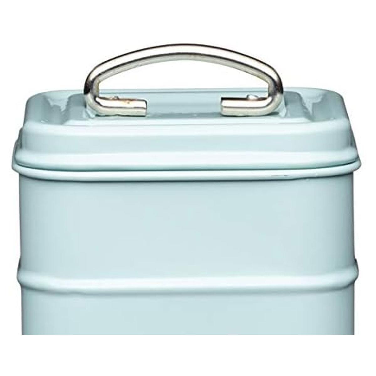 KitchenCraft Tea Caddy Living Nostalgia Carbon Steel Vintage Blue 500ml 11 x 11 x 17cm - Image 3