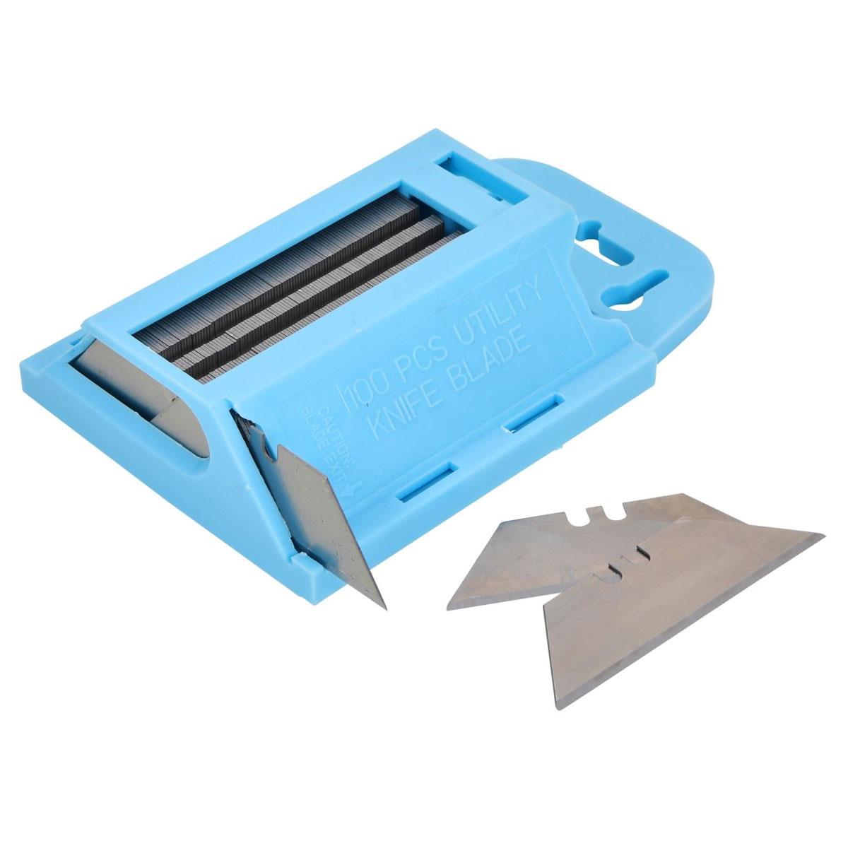 Blue Spot Tools 100 Piece Utility Knife Blades 0.6mm High Carbon Steel Heavy Duty Dispenser Blue/Silver - Image 2