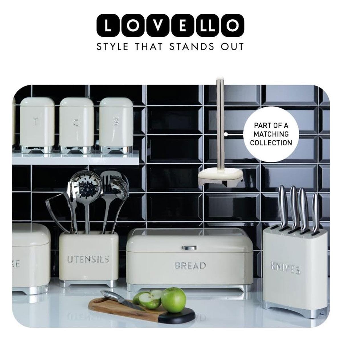 KitchenCraft Lovello Textured Coffee Canister Geometric Hexagon Pattern Carbon Steel Ice White 1.78 L - Image 5