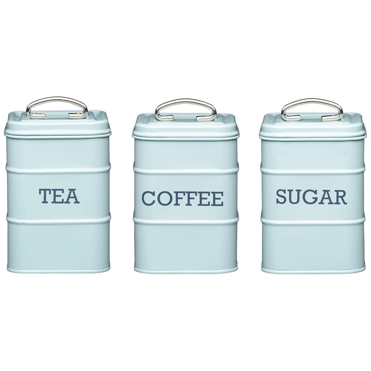 KitchenCraft Living Nostalgia Sugar Canister Carbon Steel Vintage Blue 1.3L - Image 6