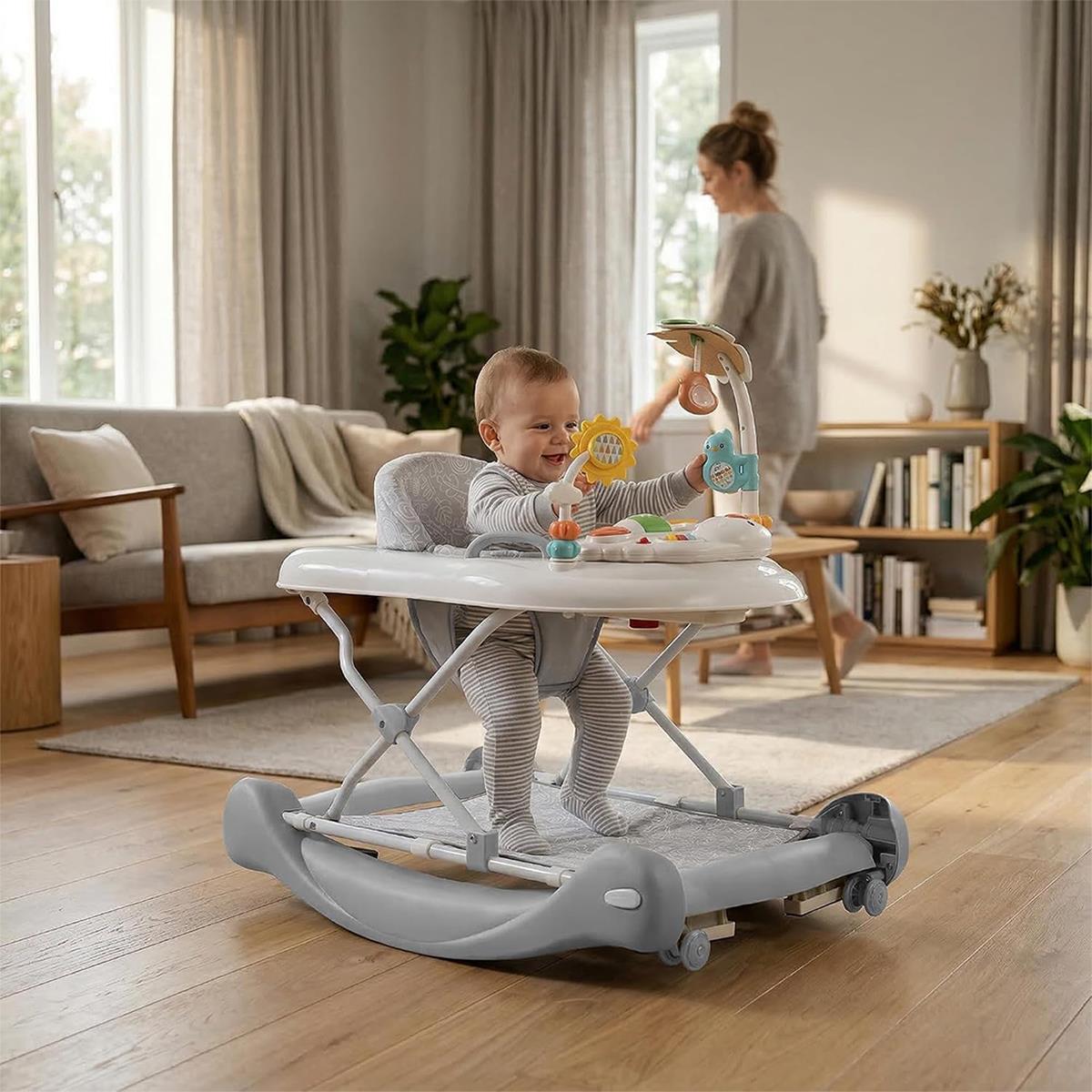 Red Kite Baby Go Round Twist And Walk 3 In 1 Baby Walker Rocker And Push Along - Aqua Dino - Image 2
