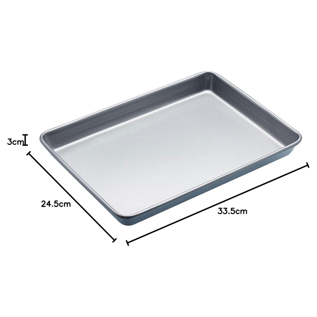 KitchenCraft Non-Stick Baking Pan 33 x 24 cm Carbon Steel Oven Tray Grey BPA-Free Dishwasher & Freezer Safe - Image 2