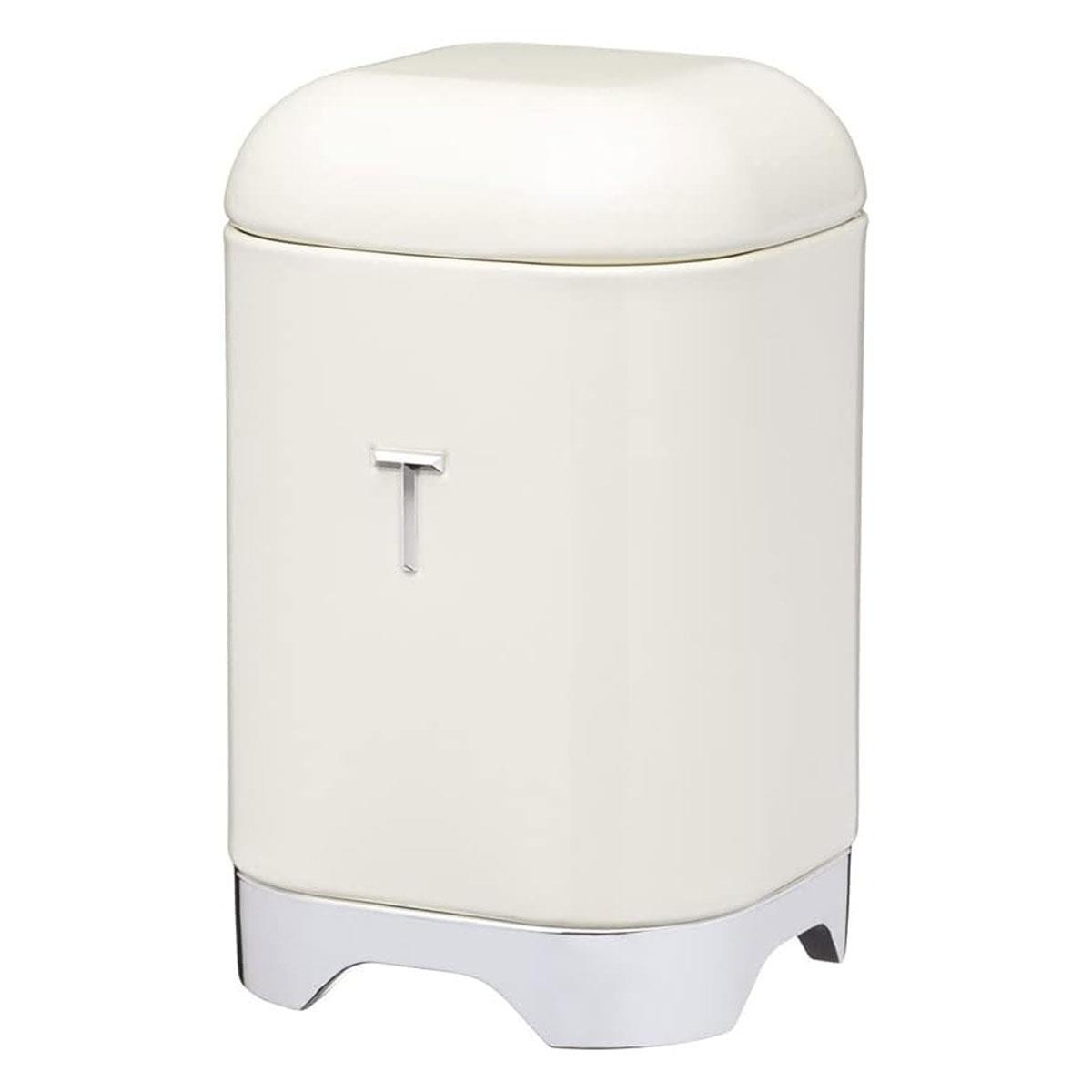 KitchenCraft Lovello Tea Caddy Storage Canister 1.5L Carbon Steel Airtight Lid Vanilla Cream