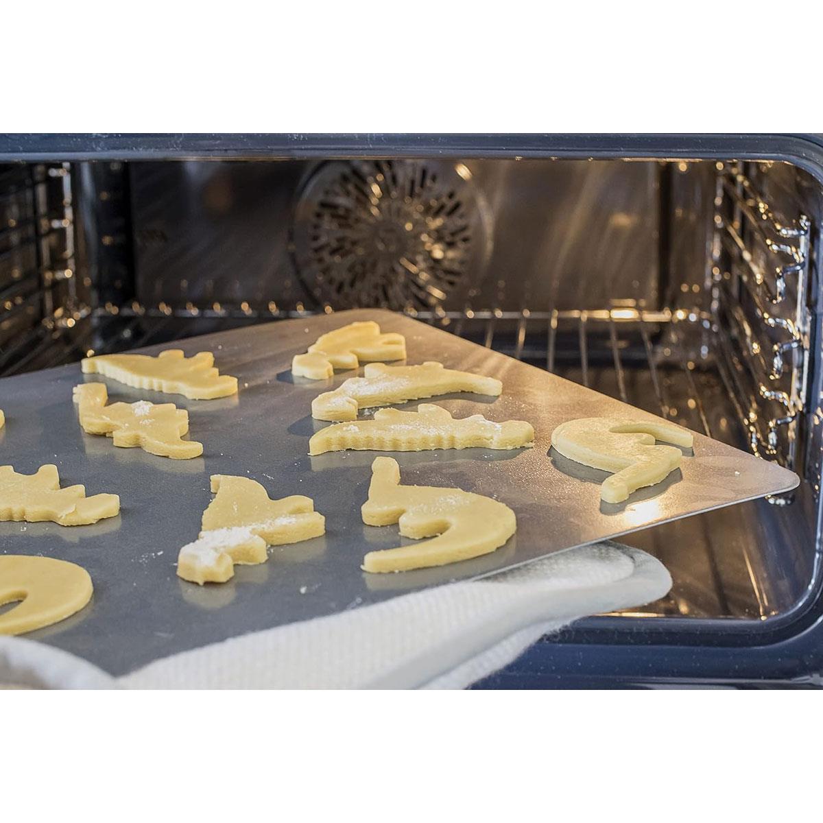 KitchenCraft Stainless Steel Dinosaur Cookie Cutters Set of 4 Silver T-Rex Spinosaurus Stegosaurus & Diplodocus - Image 2