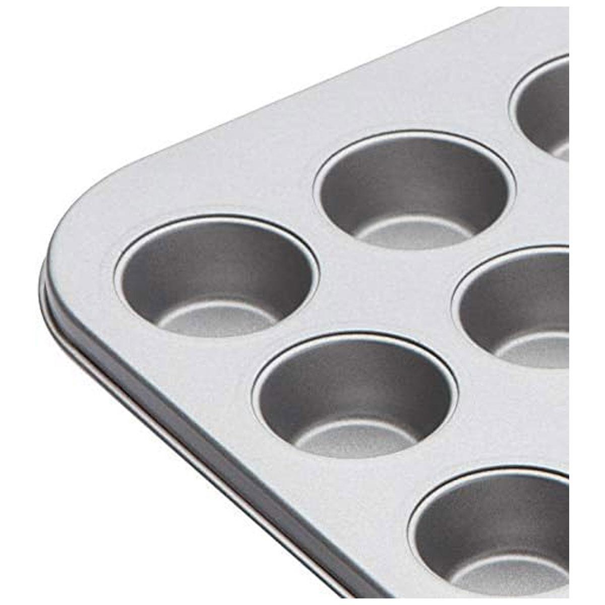 KitchenCraft 24-Cup Mini Muffin & Mince Pie Tray Non-Stick Steel 35 x 27cm BPA PTFE PFOA-Free Silver - Image 3
