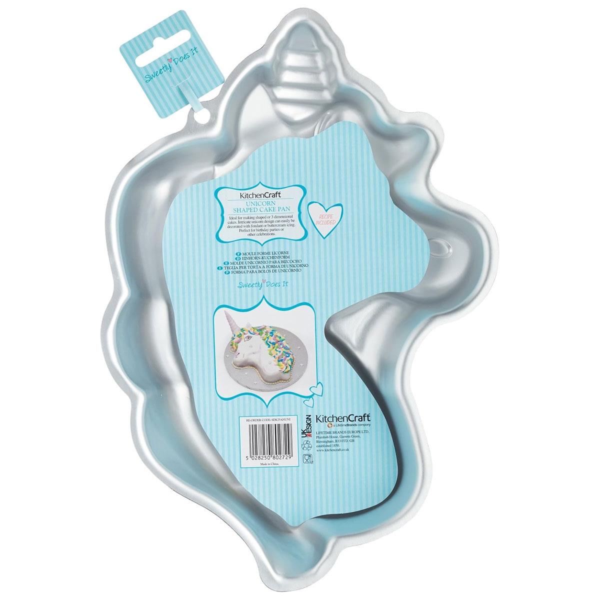 KitchenCraft Sweetly Does It Unicorn Cake Tin Anodised Aluminium 23 x 33.5 x 5 cm Oven Safe to 220°C - Image 4