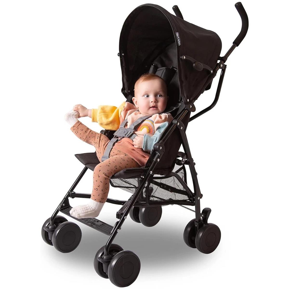 Red Kite Push Me 2U Lightweight Baby Stroller 2-Position Recline 5-Point Harness Midnight Black - Image 3