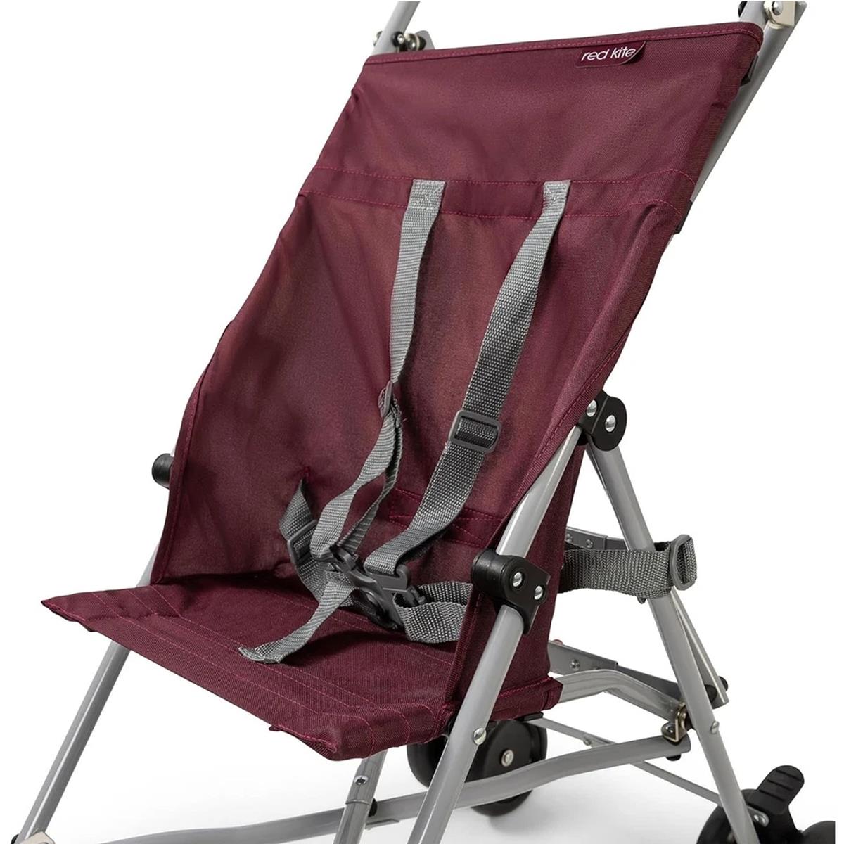 Red Kite Push Me Lite Holiday Buggy Lightweight Foldable Stroller 5-Point Harness - Mulberry - Image 4