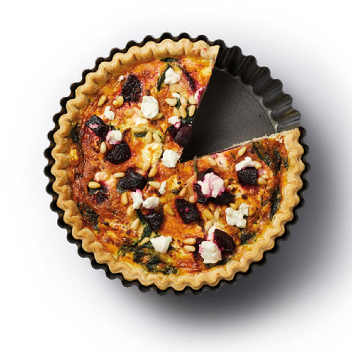 MasterClass Non-Stick Extra Deep Fluted Flan Tin Loose Base Heavyweight Steel 25cm Black Oven Safe to 220°C - Image 3