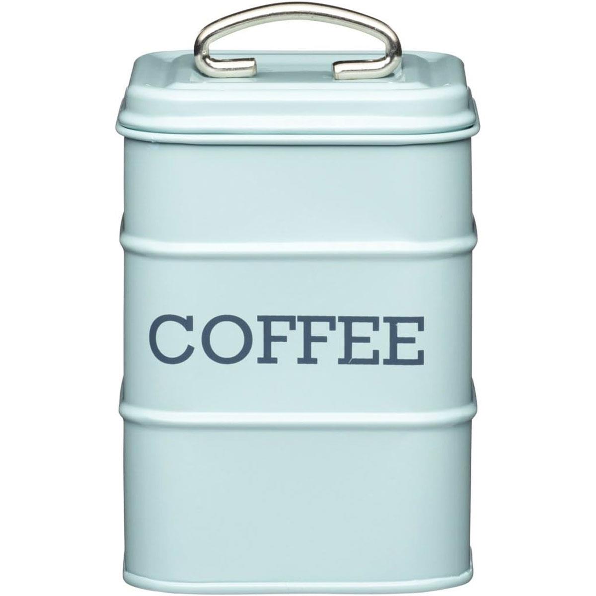 KitchenCraft Living Nostalgia Coffee Storage Canister Vintage Blue Carbon Steel