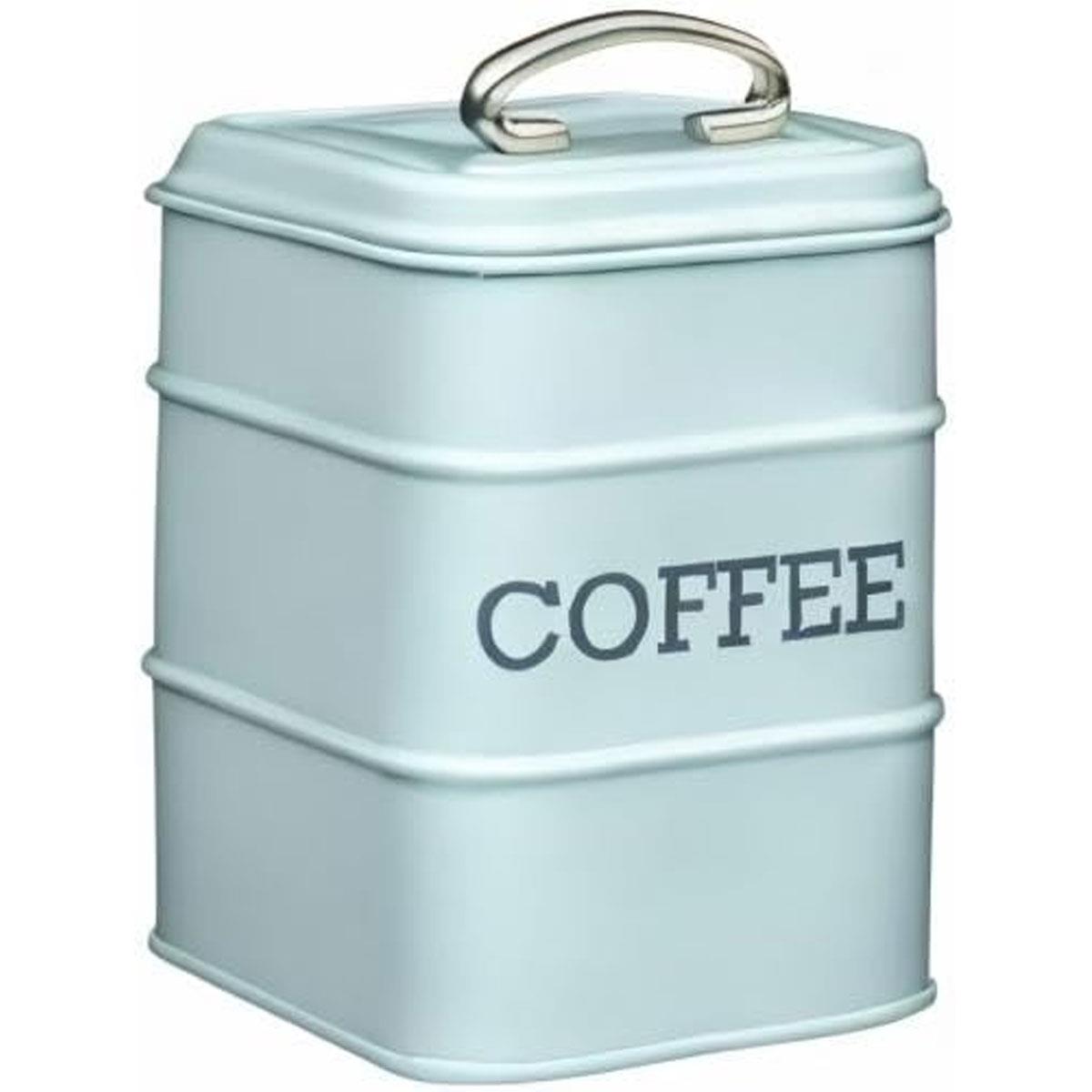 KitchenCraft Living Nostalgia Coffee Storage Canister Vintage Blue Carbon Steel - Image 6