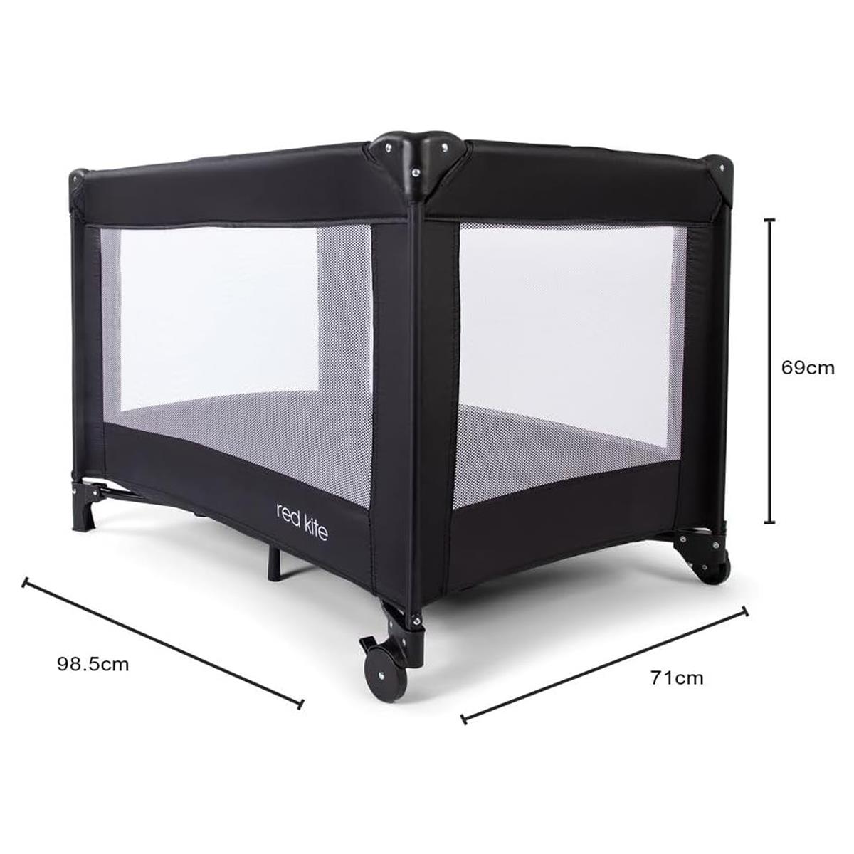 Red Kite Sleep Tight Travel Cot Portable Folding Baby Cot With Mattress And Carry Bag Black - Image 4