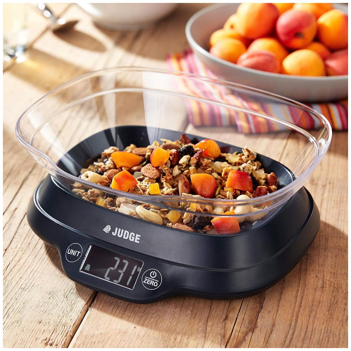 Judge Kitchen Digital Bowl Scale 5kg Plastic Tare Weight & Volume Converter Black - Image 2