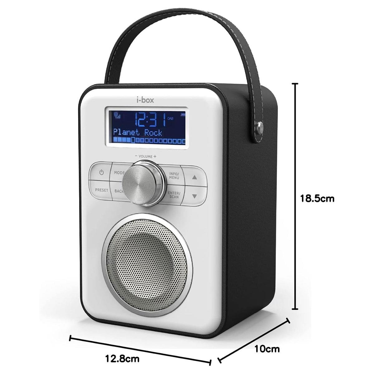 i-box Tune Portable DAB/DAB+ FM Radio with Bluetooth Speaker USB Rechargeable 2,200mAh Black - Image 2