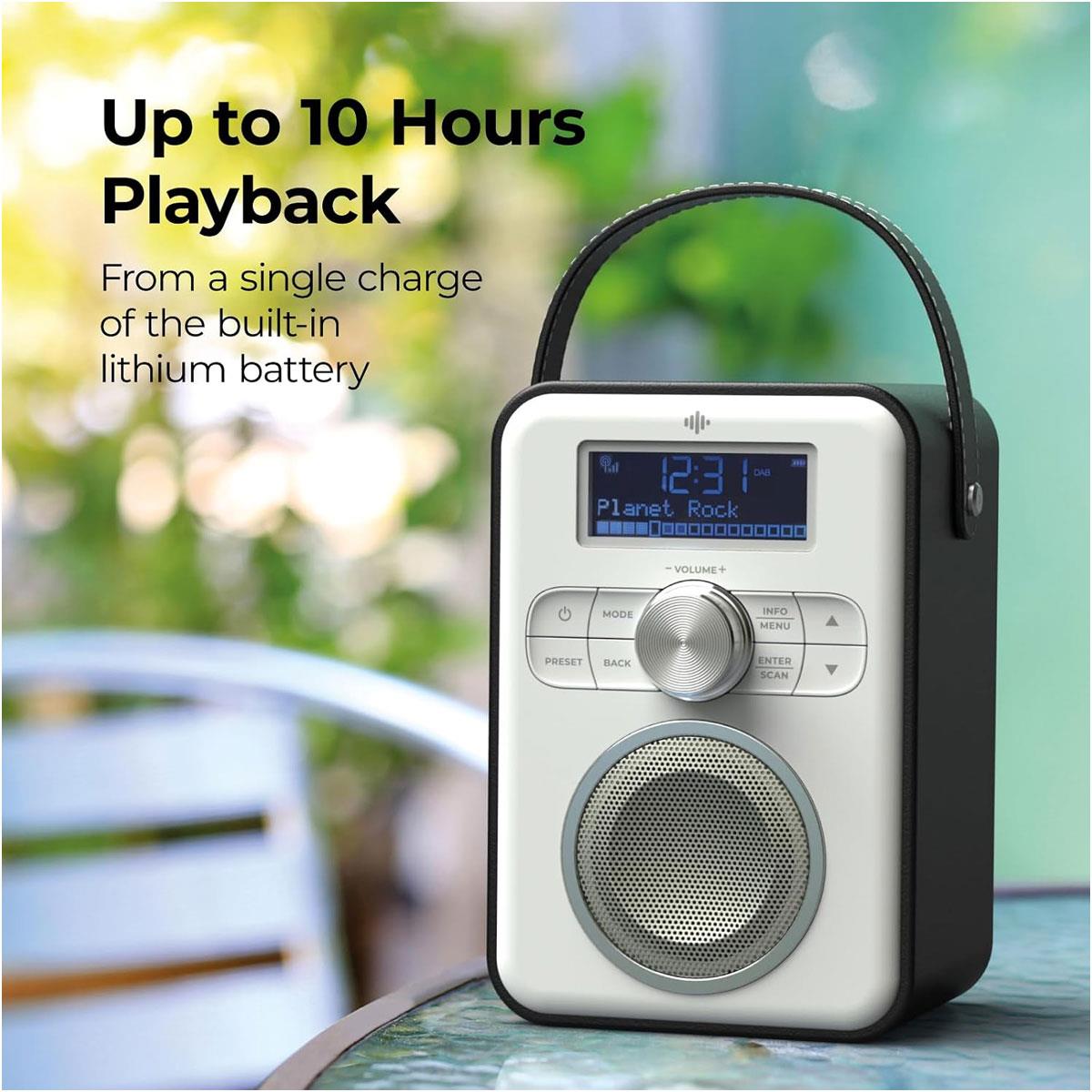 i-box Tune Portable DAB/DAB+ FM Radio with Bluetooth Speaker USB Rechargeable 2,200mAh Black - Image 3