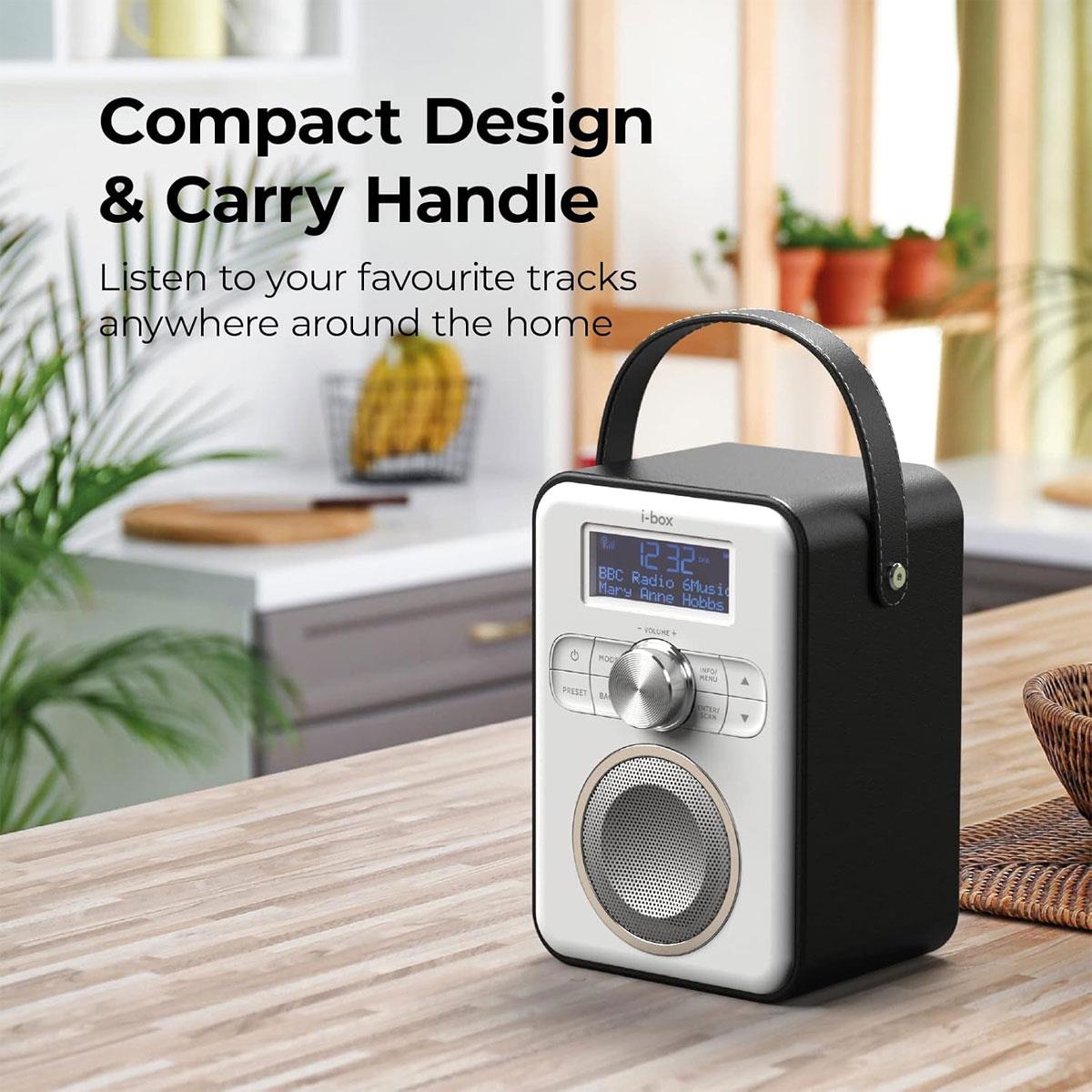 i-box Tune Portable DAB/DAB+ FM Radio with Bluetooth Speaker USB Rechargeable 2,200mAh Black - Image 5