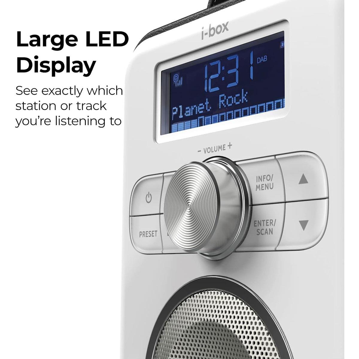 i-box Tune Portable DAB/DAB+ FM Radio with Bluetooth Speaker USB Rechargeable 2,200mAh Black - Image 6