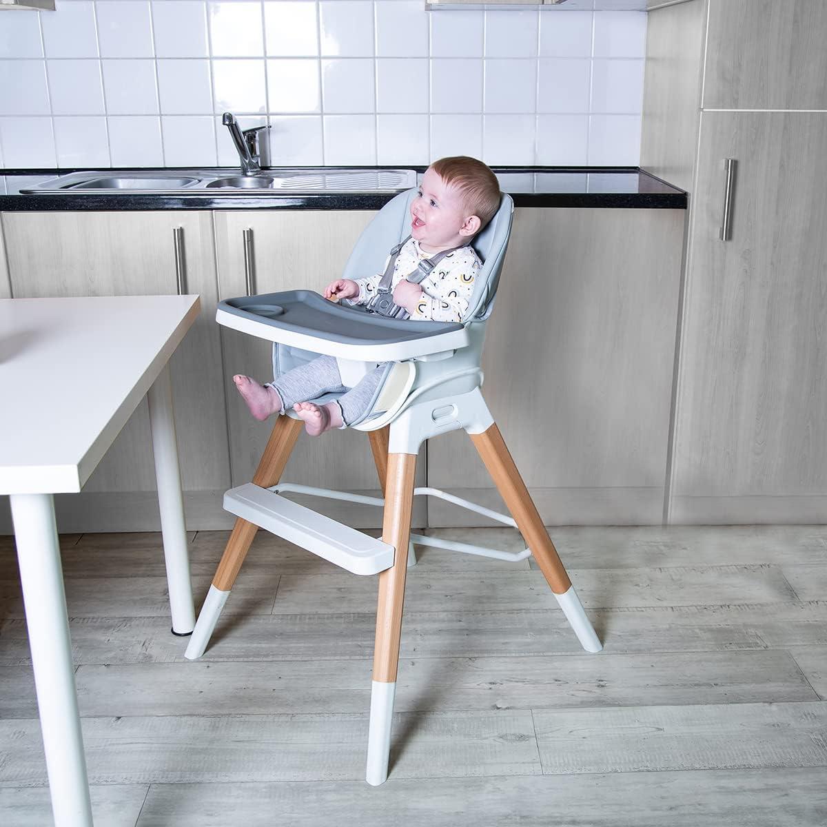 Red Kite Feed Me Combi 4-in-1 Highchair White Baby Feeding Chair Booster Seat Lo Chair Stool - Image 2