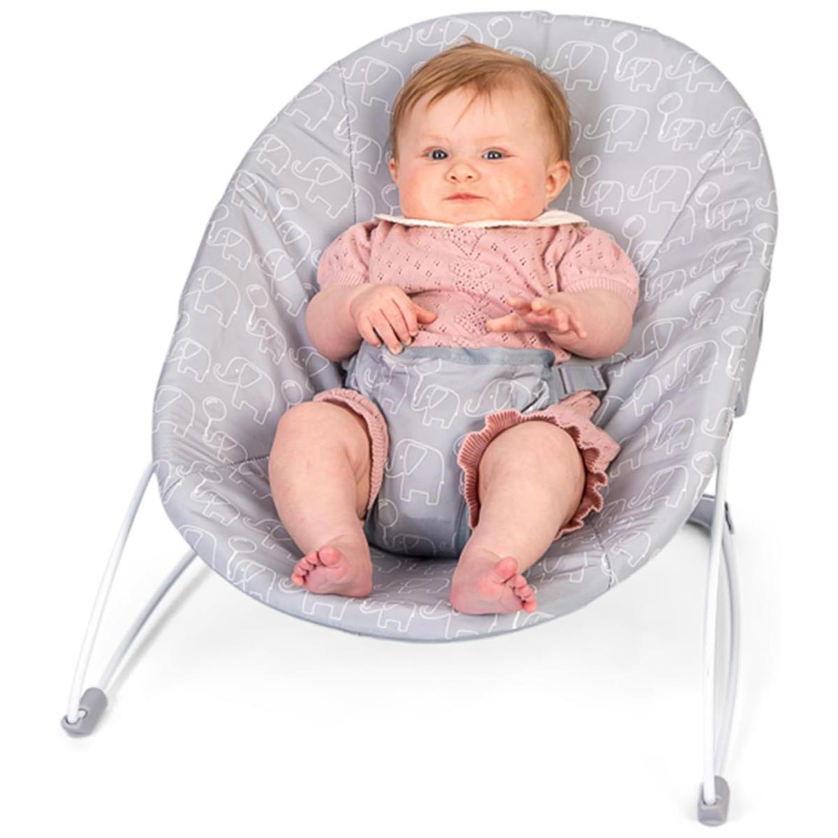 Red Kite Bambino Baby Bouncer Grey Elephant Lightweight Newborn Chair With 3-Point Harness - Image 6