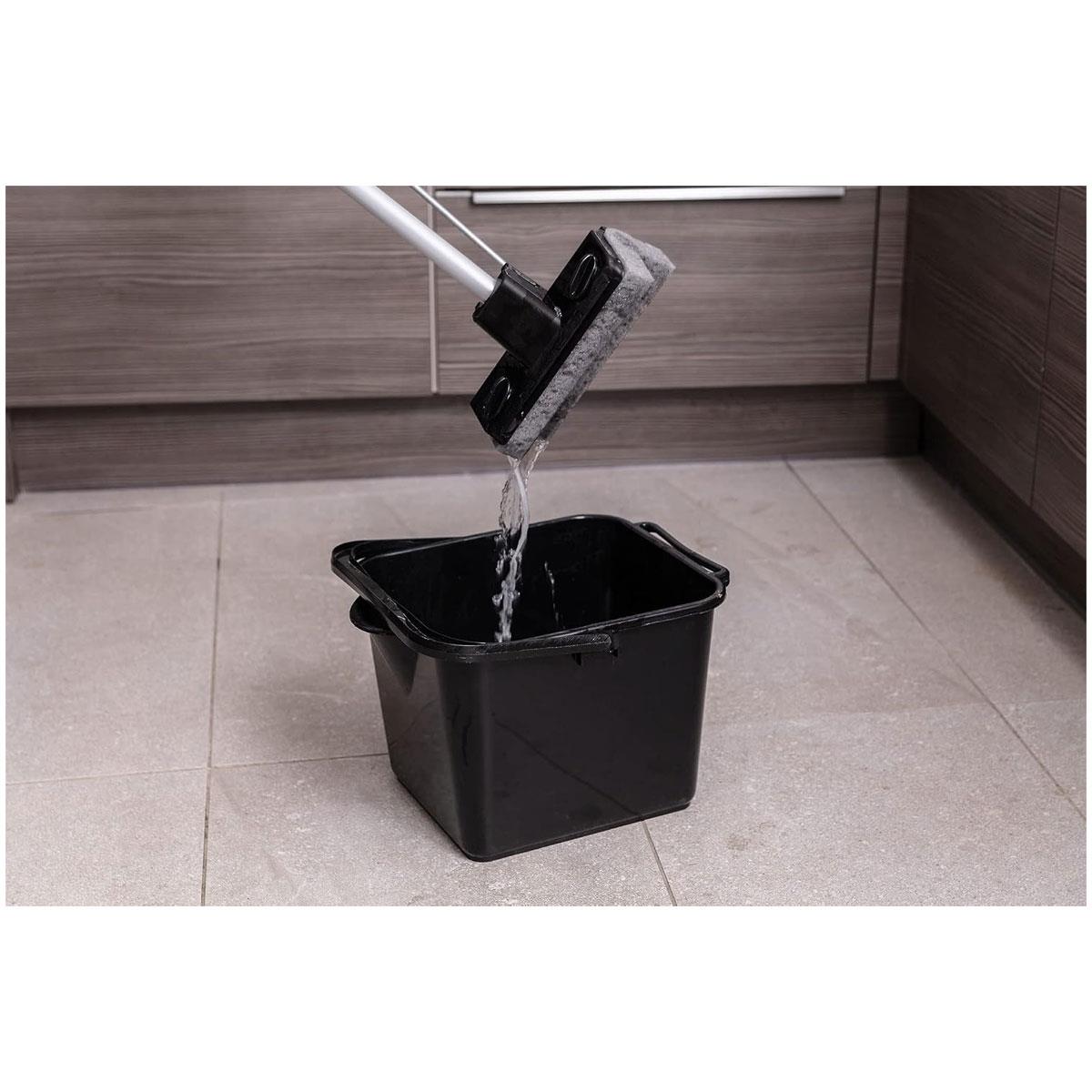 Addis Superdry Sponge Floor Mop With Self-Wringing Handle 1 Spare Sponge Heads Black Metallic - Image 7