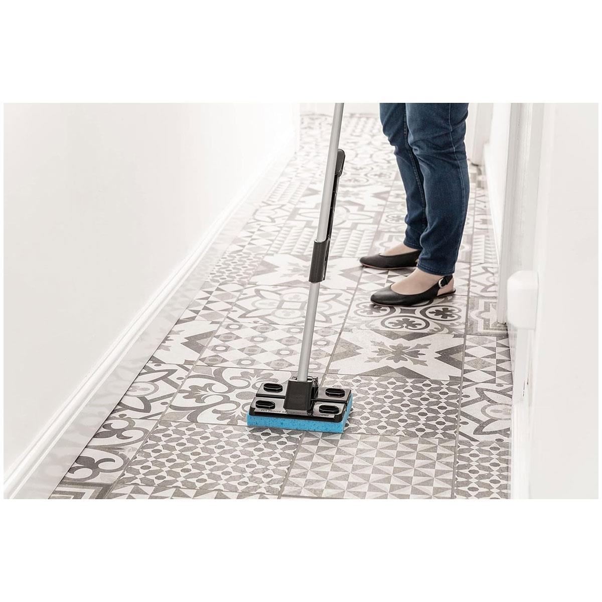 Addis Superdry Sponge Floor Mop With Self-Wringing Handle 1 Spare Sponge Heads Black Metallic - Image 8