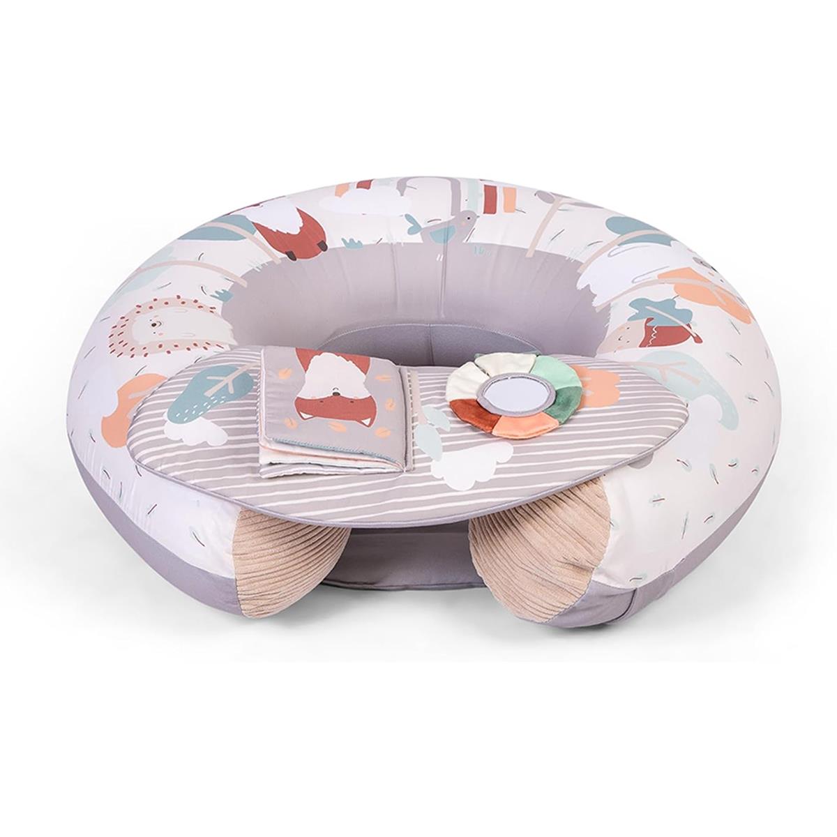 Red Kite Sit Me Up Inflatable Baby Ring Seat Woodland Walks Beige With Detachable Play Tray And Toys