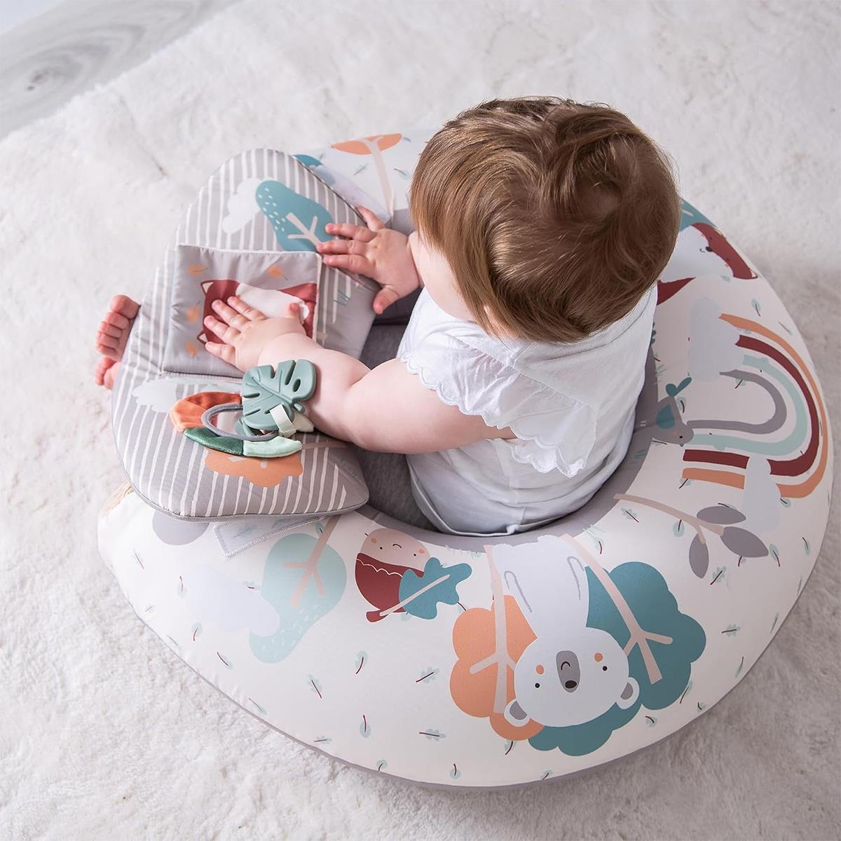 Red Kite Sit Me Up Inflatable Baby Ring Seat Woodland Walks Beige With Detachable Play Tray And Toys - Image 2