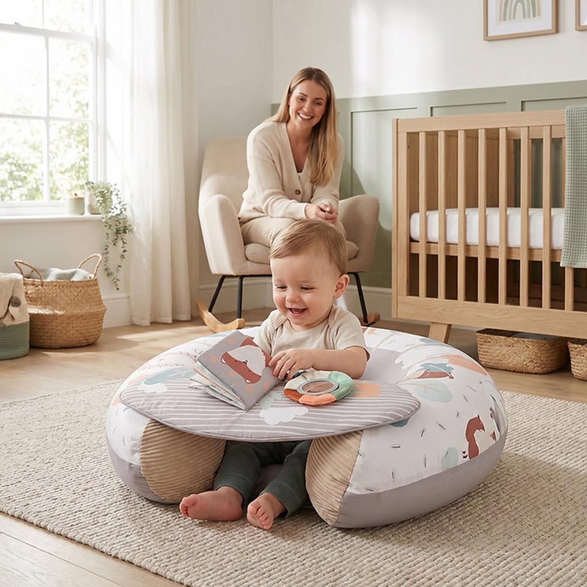Red Kite Sit Me Up Inflatable Baby Ring Seat Woodland Walks Beige With Detachable Play Tray And Toys - Image 7