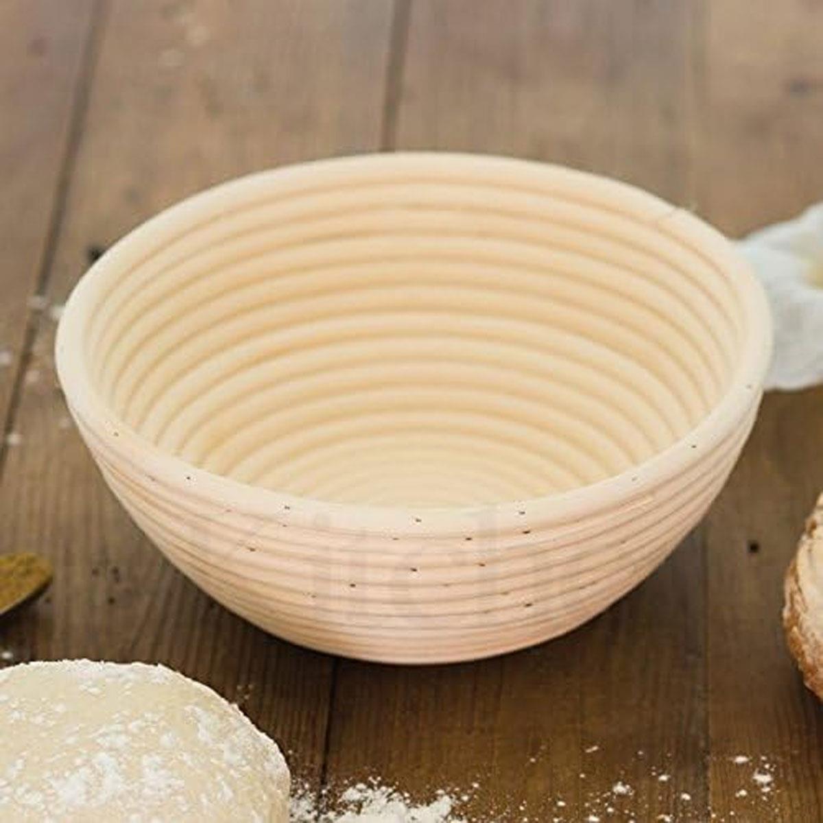 KitchenCraft Banneton Bread Proofing Basket Home Made Round Rattan 22 cm Brown - Image 4