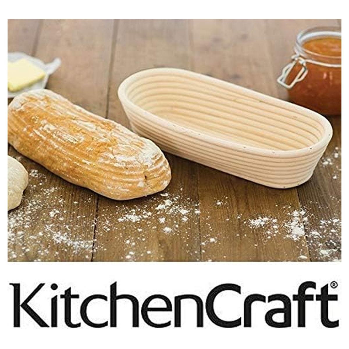 KitchenCraft Banneton Bread Proofing Basket Home Made Round Rattan 22 cm Brown - Image 5