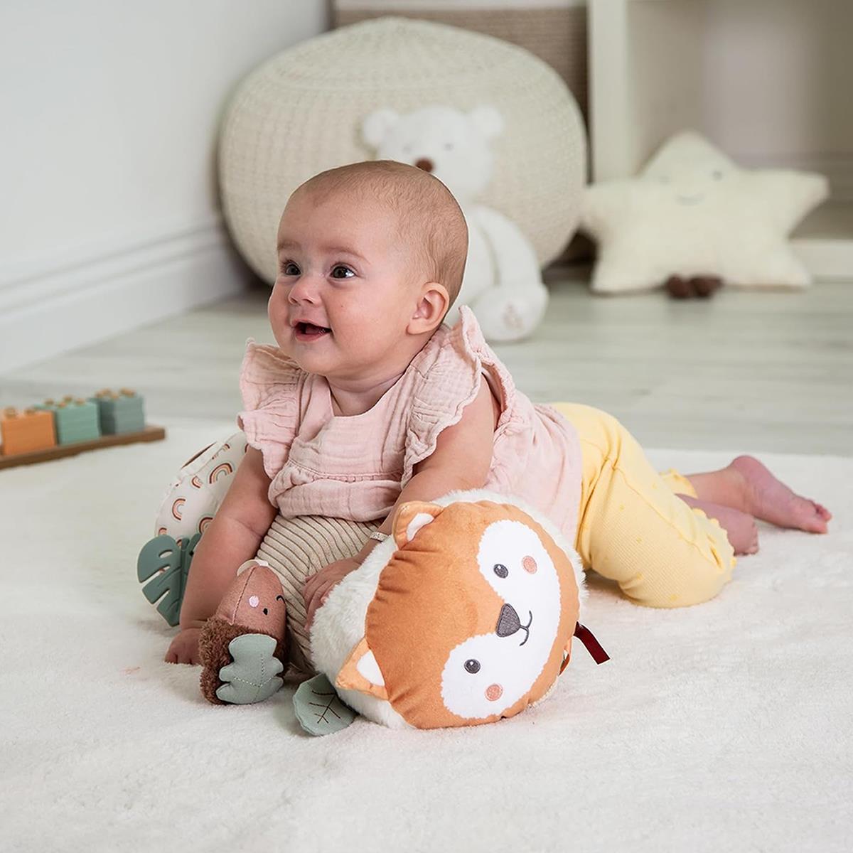 Red Kite Tummy Time Roller Woodland Walks Baby Activity Support With Mirror, Rattles And Teething Toys Beige - Image 2