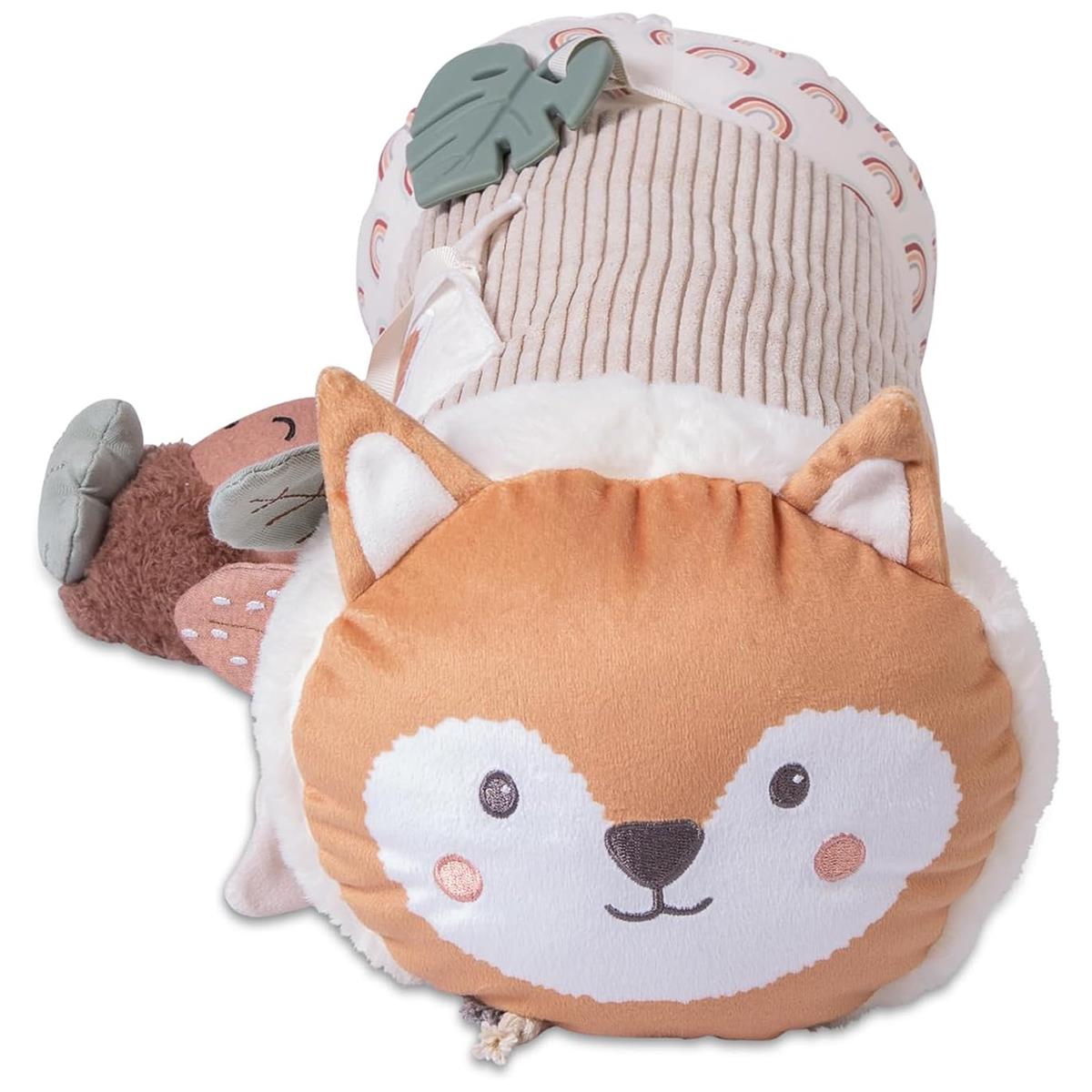 Red Kite Tummy Time Roller Woodland Walks Baby Activity Support With Mirror, Rattles And Teething Toys Beige - Image 3