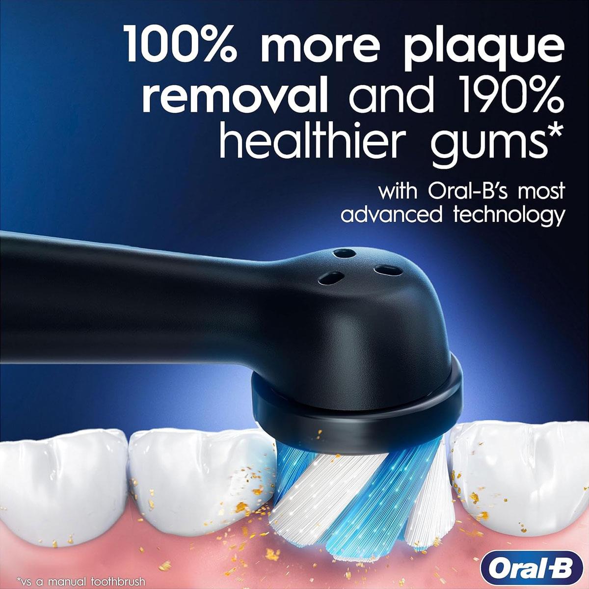 Oral-B iO7 Electric Toothbrush for Adults 5 Modes Bluetooth App Pressure Sensor Travel Case Black - Image 2