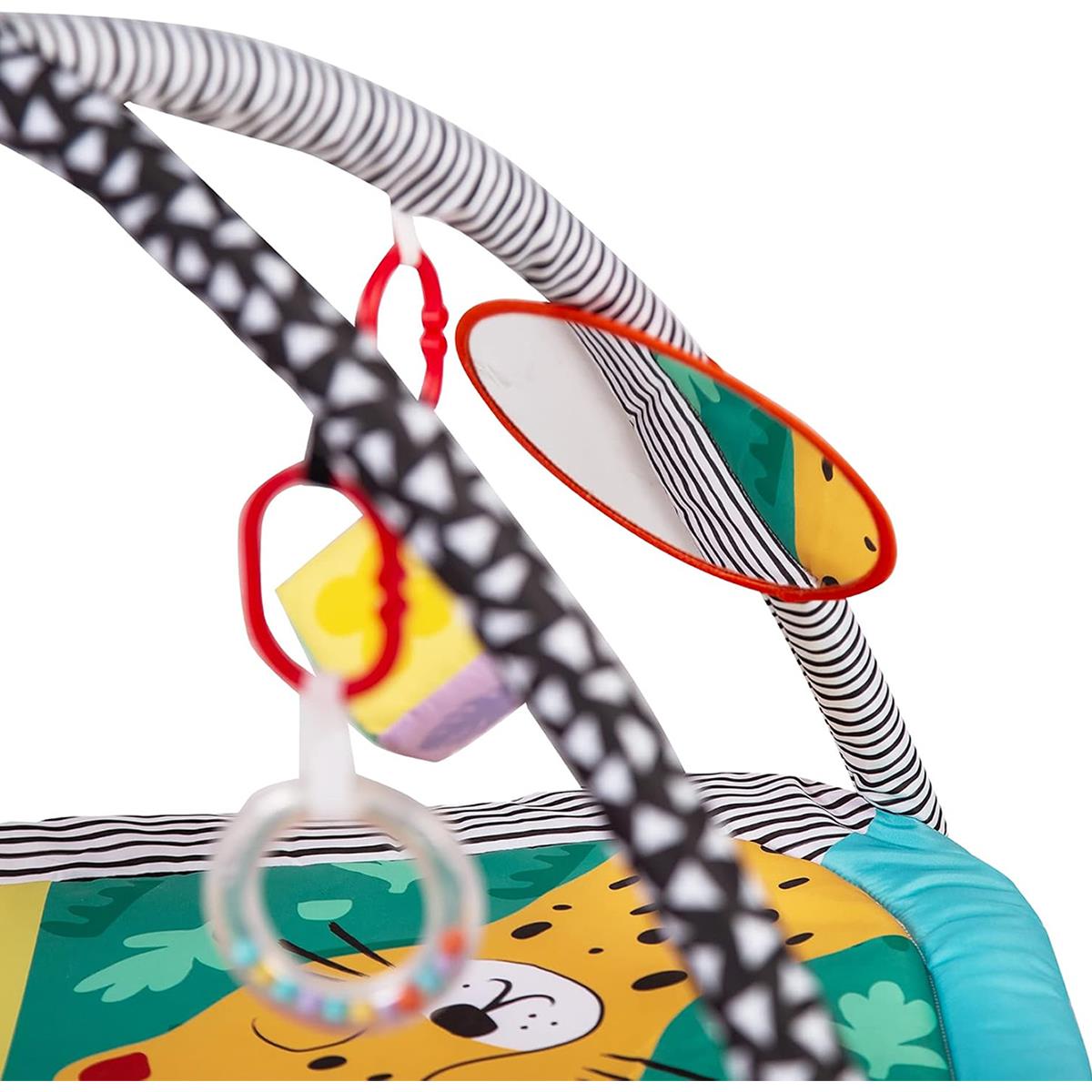 Red Kite Wild Safari Baby Play Gym Multi-Coloured Padded Activity Mat With Tummy Time Pillow And Hanging Toys - Image 6