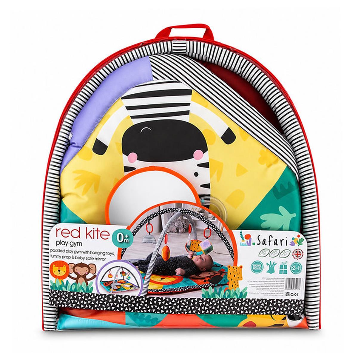 Red Kite Wild Safari Baby Play Gym Multi-Coloured Padded Activity Mat With Tummy Time Pillow And Hanging Toys - Image 8