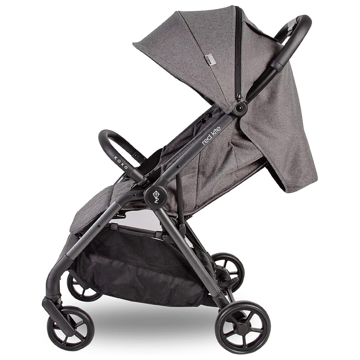 Red Kite Push Me Koko Compact Stroller Baby Pushchair 5-Point Harness Full Recline Slate Grey - Image 3
