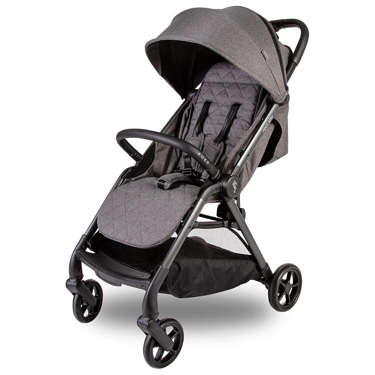 Red Kite Push Me Koko Compact Stroller Baby Pushchair 5-Point Harness Full Recline Slate Grey - Image 5