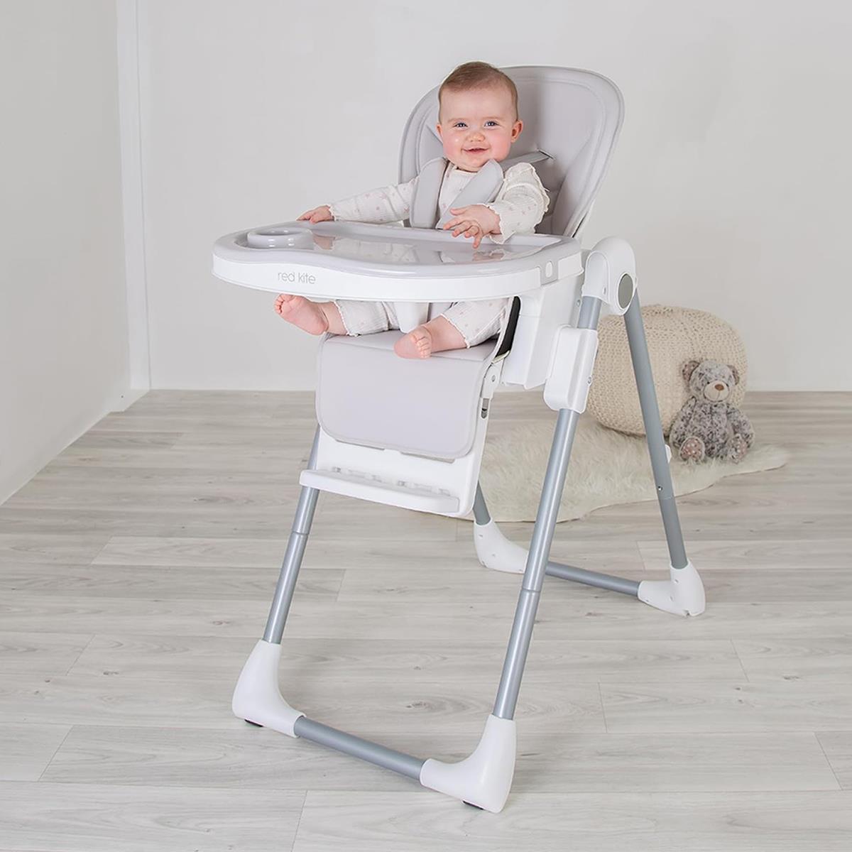 Red Kite Feed Me Lolo Hi-Lo Highchair Truffle Baby Feeding Chair 5-Point Harness Recline Adjustable Height - Image 9