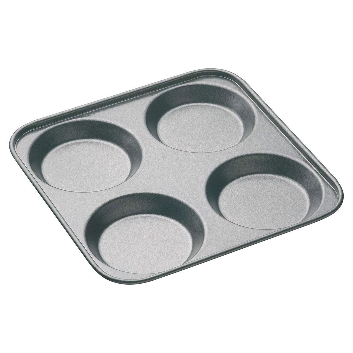 MasterClass 4 Hole Yorkshire Pudding Tray 24cm Carbon Steel Quantum Non-Stick PFOA-Free Grey